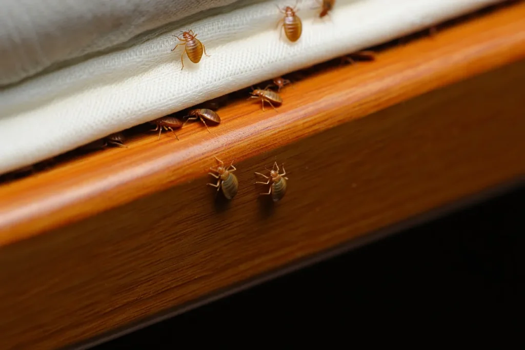 pluskwy na ramie lozka